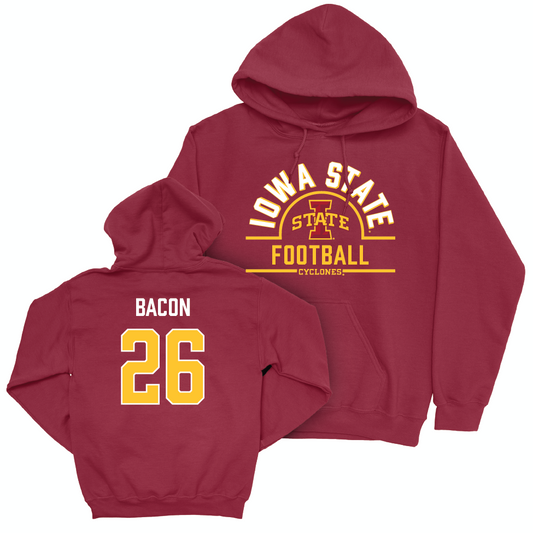 Iowa State Football Crimson Arch Hoodie - Caleb Bacon