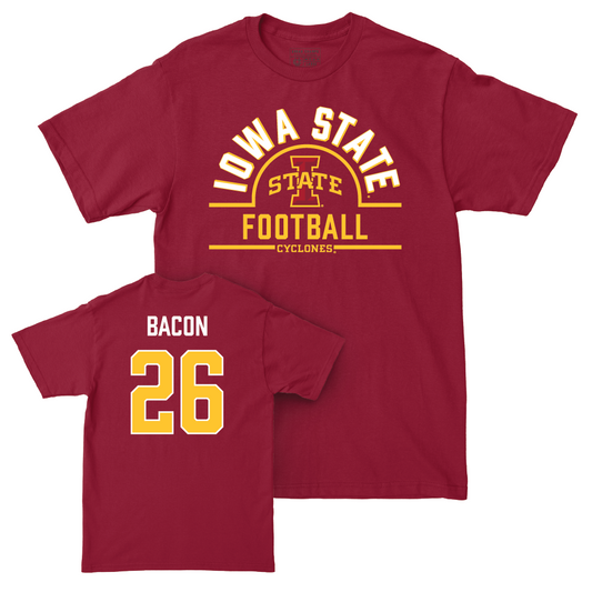 Iowa State Football Crimson Arch Tee - Caleb Bacon