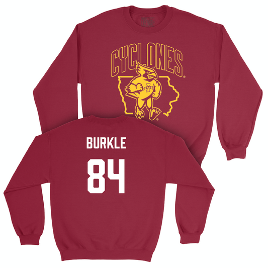 Iowa State Football Crimson Cy Crewneck  - Gabe Burkle