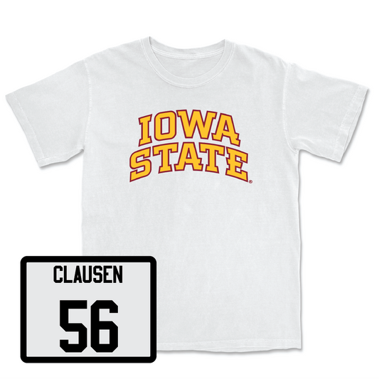 White Football Iowa State Comfort Colors Tee  - Drew Clausen
