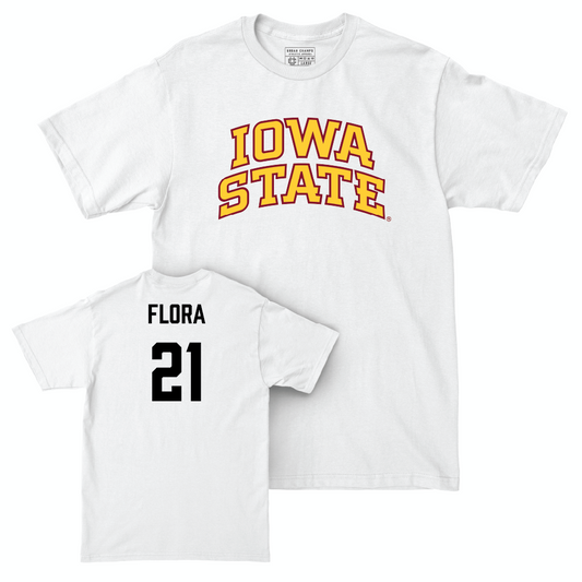 Iowa State Football White Comfort Colors Tee  - Aiden Flora