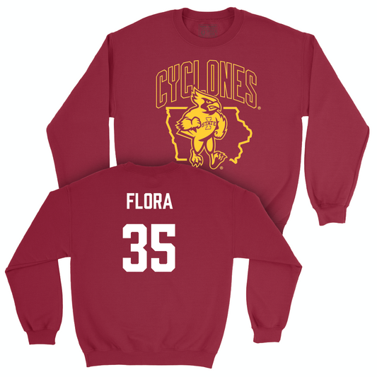 Iowa State Football Crimson Cy Crewneck  - Aiden Flora