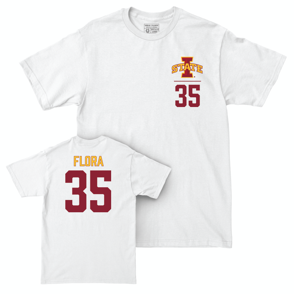 Iowa State Football White Logo Comfort Colors Tee  - Aiden Flora