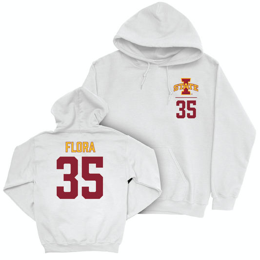 Iowa State Football White Logo Hoodie  - Aiden Flora