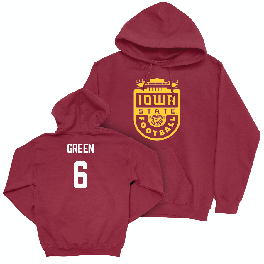 Iowa State Football Crimson Football Stadium Hoodie  - Eli Green