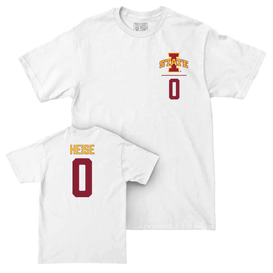 Iowa State Men's Basketball White Logo Comfort Colors Tee  - Nate Heise