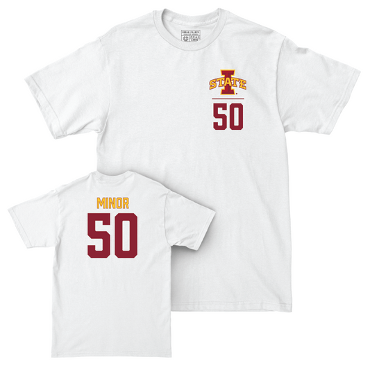 Iowa State Softball White Logo Comfort Colors Tee - Ashley Minor | #50 Small