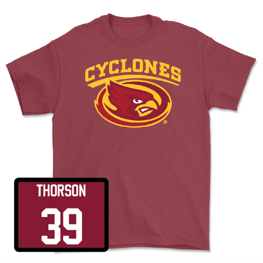 Red Football Cyclones Tee 3 Youth Small / Asle Thorson | #39