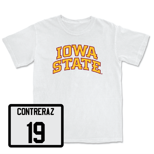 White Football Iowa State Comfort Colors Tee 5 Youth Small / Chase Contreraz | #19