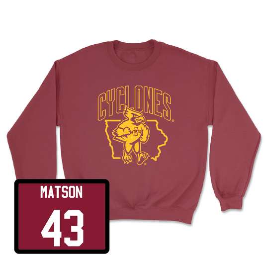 Red Football Cy Crewneck 5 Youth Small / Caden Matson | #43