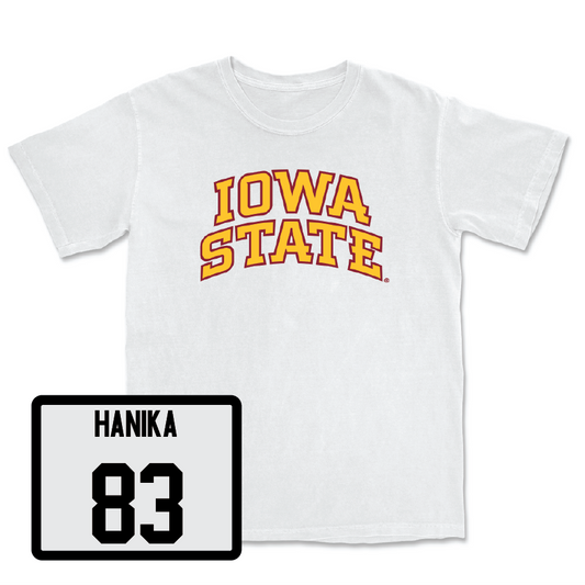 White Football Iowa State Comfort Colors Tee 2 Youth Small / DeShawn Hanika | #83