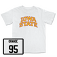 White Football Iowa State Comfort Colors Tee 2 Youth Small / Domonique Orange | #95