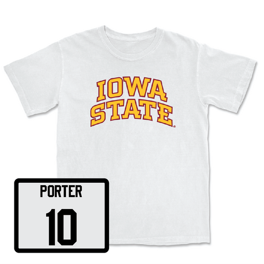 White Football Iowa State Comfort Colors Tee 4 Youth Small / Darien Porter | #10