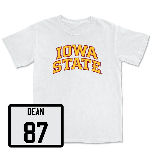 White Football Iowa State Comfort Colors Tee Youth Small / Easton Dean | #87