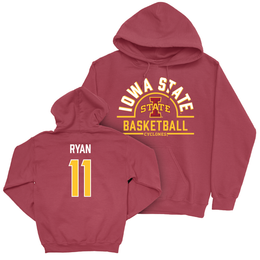 Iowa State Women's Basketball Crimson Arch Hoodie - Emily Ryan | #11 Small