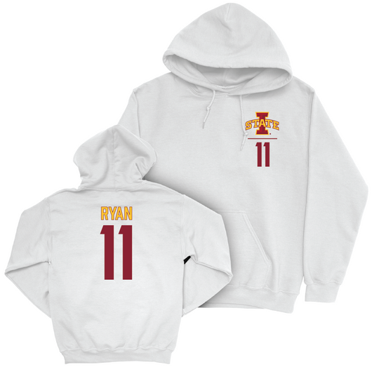 Iowa State Women's Basketball White Logo Hoodie - Emily Ryan | #11 Small