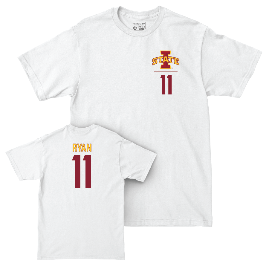 Iowa State Women's Basketball White Logo Comfort Colors Tee - Emily Ryan | #11 Small