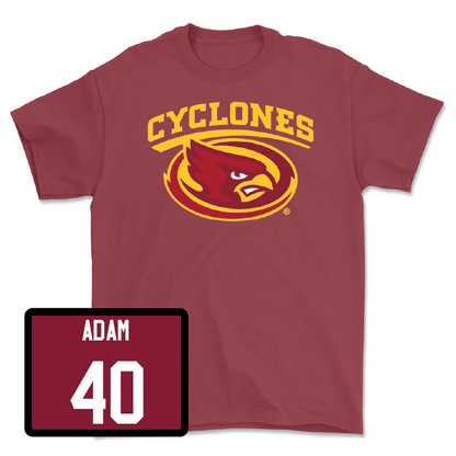 Red Football Cyclones Tee 5 Youth Small / Jefferson Adam | #40