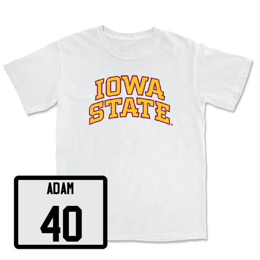 White Football Iowa State Comfort Colors Tee 5 Youth Small / Jefferson Adam | #40