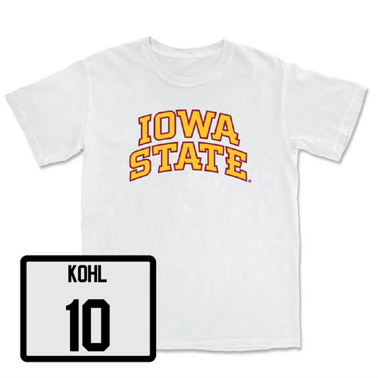 White Football Iowa State Comfort Colors Tee 5 Youth Small / JJ Kohl | #10