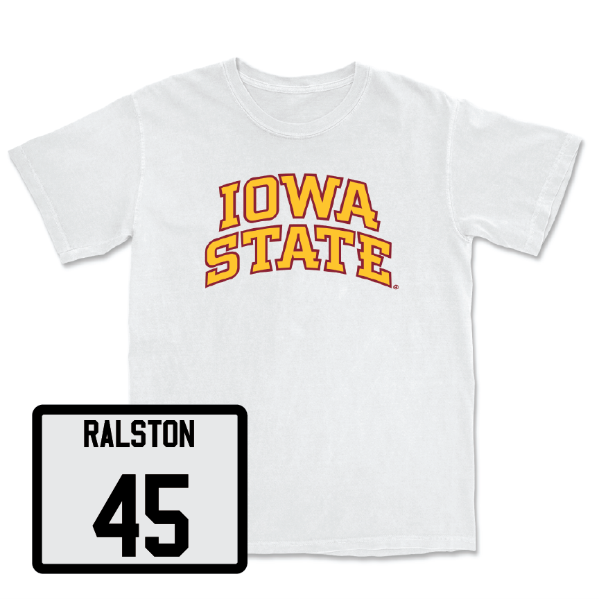 White Softball Iowa State Comfort Colors Tee Youth Small / Jaiden Ralston | #45