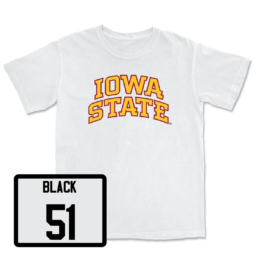 White Football Iowa State Comfort Colors Tee Youth Small / Kai Black | #17