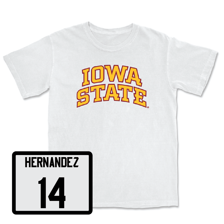 White Women's Soccer Iowa State Comfort Colors Tee Youth Small / Lauren Hernandez | #14