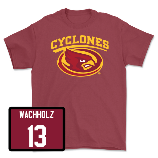 Red Women's Volleyball Cyclones Tee Youth Small / Lilly Wachholz | #13