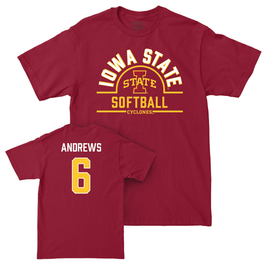 Iowa State Softball Crimson Arch Tee - McKenna Andrews | #6 Small