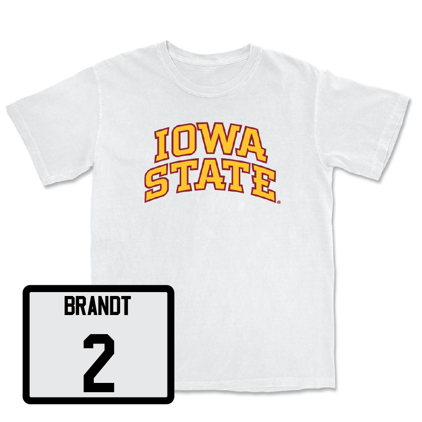 White Women's Volleyball Iowa State Comfort Colors Tee Youth Small / Morgan Brandt | #2