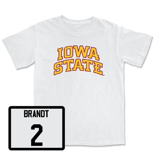 White Women's Volleyball Iowa State Comfort Colors Tee Youth Small / Morgan Brandt | #2