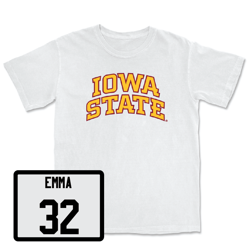 White Women's Soccer Iowa State Comfort Colors Tee Youth Small / Mira Emma | #32
