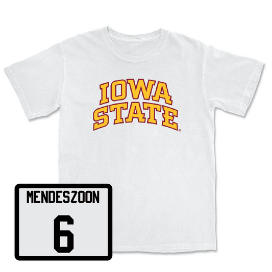White Football Iowa State Comfort Colors Tee 4 Youth Small / Myles Mendeszoon | #6