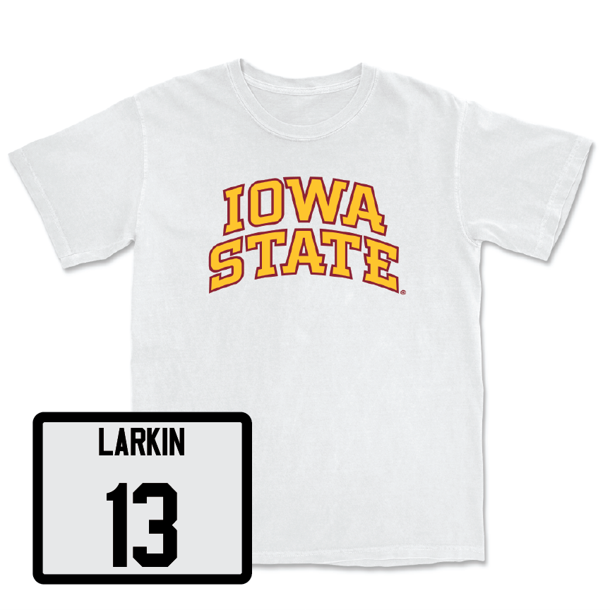 White Women's Soccer Iowa State Comfort Colors Tee Youth Small / Reaghan Larkin | #13
