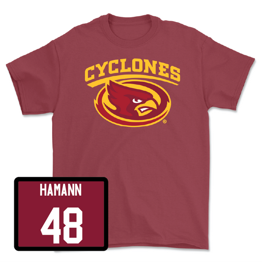 Red Football Cyclones Tee 4 Youth Small / Tommy Hamann | #48