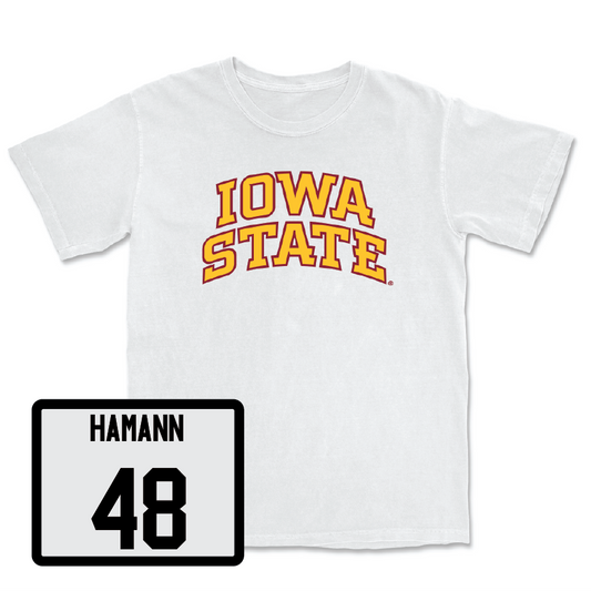 White Football Iowa State Comfort Colors Tee 4 Youth Small / Tommy Hamann | #48