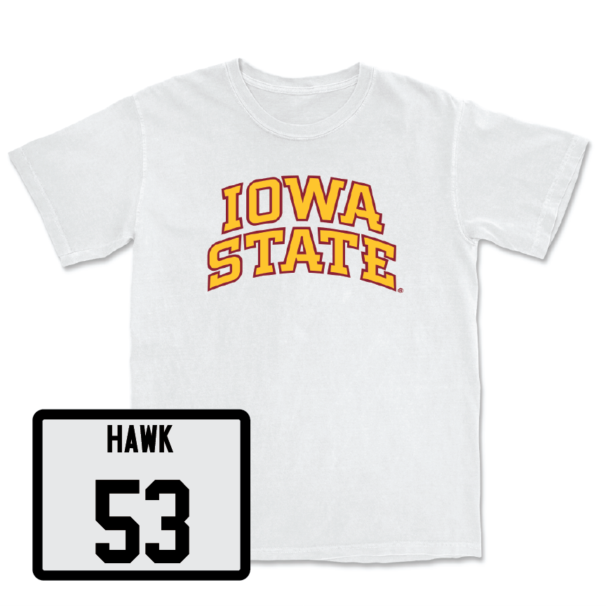 White Football Iowa State Comfort Colors Tee 4 Youth Small / Zaimir Hawk | #53