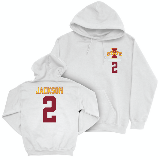 Iowa State Women's Basketball White Logo Hoodie   - Arianna Jackson