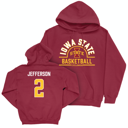 Iowa State Men's Basketball Crimson Arch Hoodie  - Joshua Jefferson