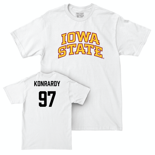 Iowa State Football White Comfort Colors Tee  - Kyle Konrardy