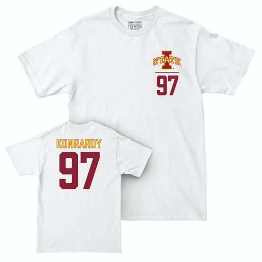 Iowa State Football White Logo Comfort Colors Tee  - Kyle Konrardy