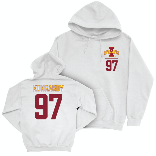 Iowa State Football White Logo Hoodie  - Kyle Konrardy