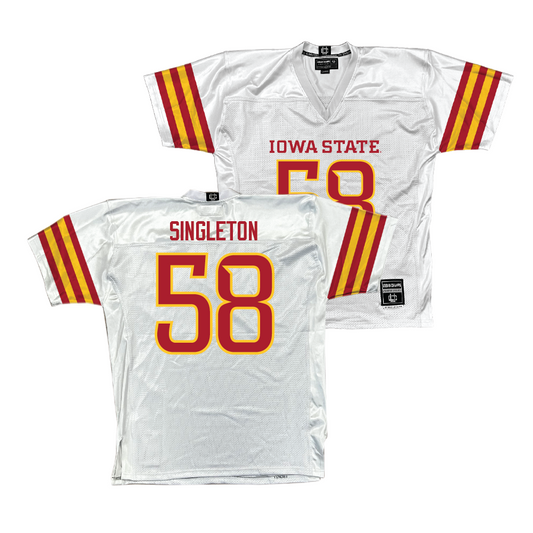 Iowa State Football White Jersey - J.R. Singleton | #58